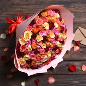 Микс из 101 розы 