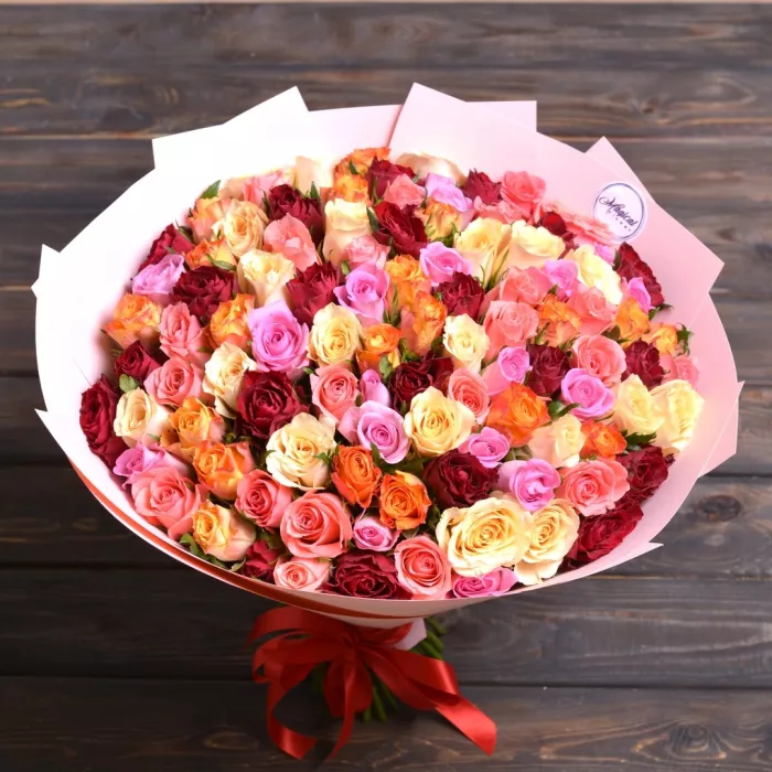 Микс из 101 розы