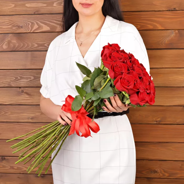 Букет из 25 роз Premium 60 см