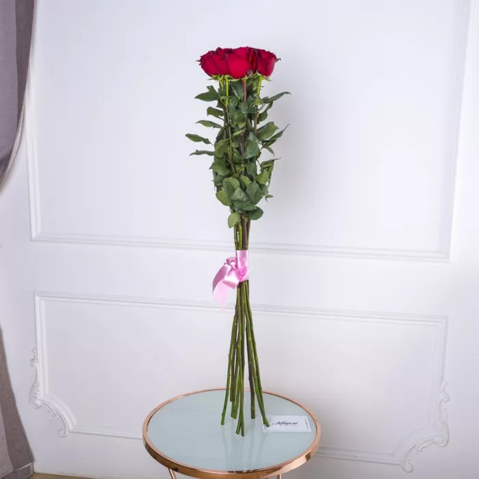 Букет из 9 красных роз Эквадор 100 см