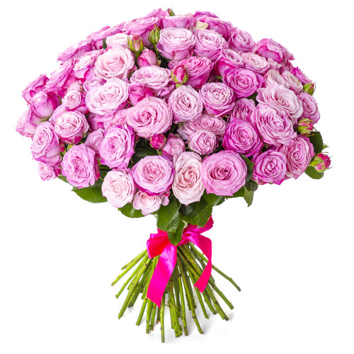 Монобукет из 51 розовой кустовой розы