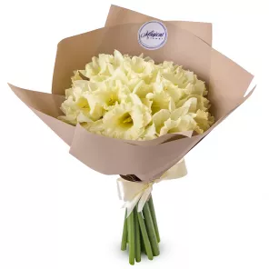 Букет из 19 белых нарциссов