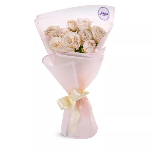 3 розовые кустовые розы