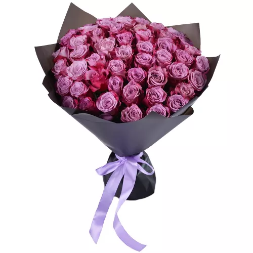 Букет из 51 сиреневой розы