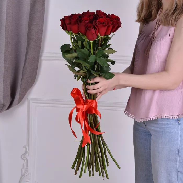Букет из 21 красной розы Эквадор 70 см
