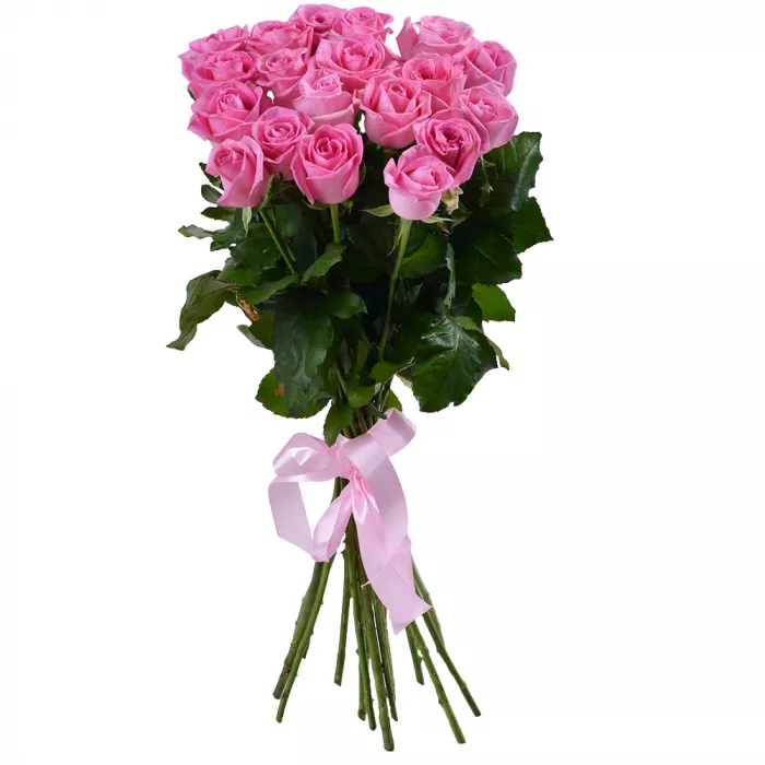 Букет из 19 розовых роз 50 см