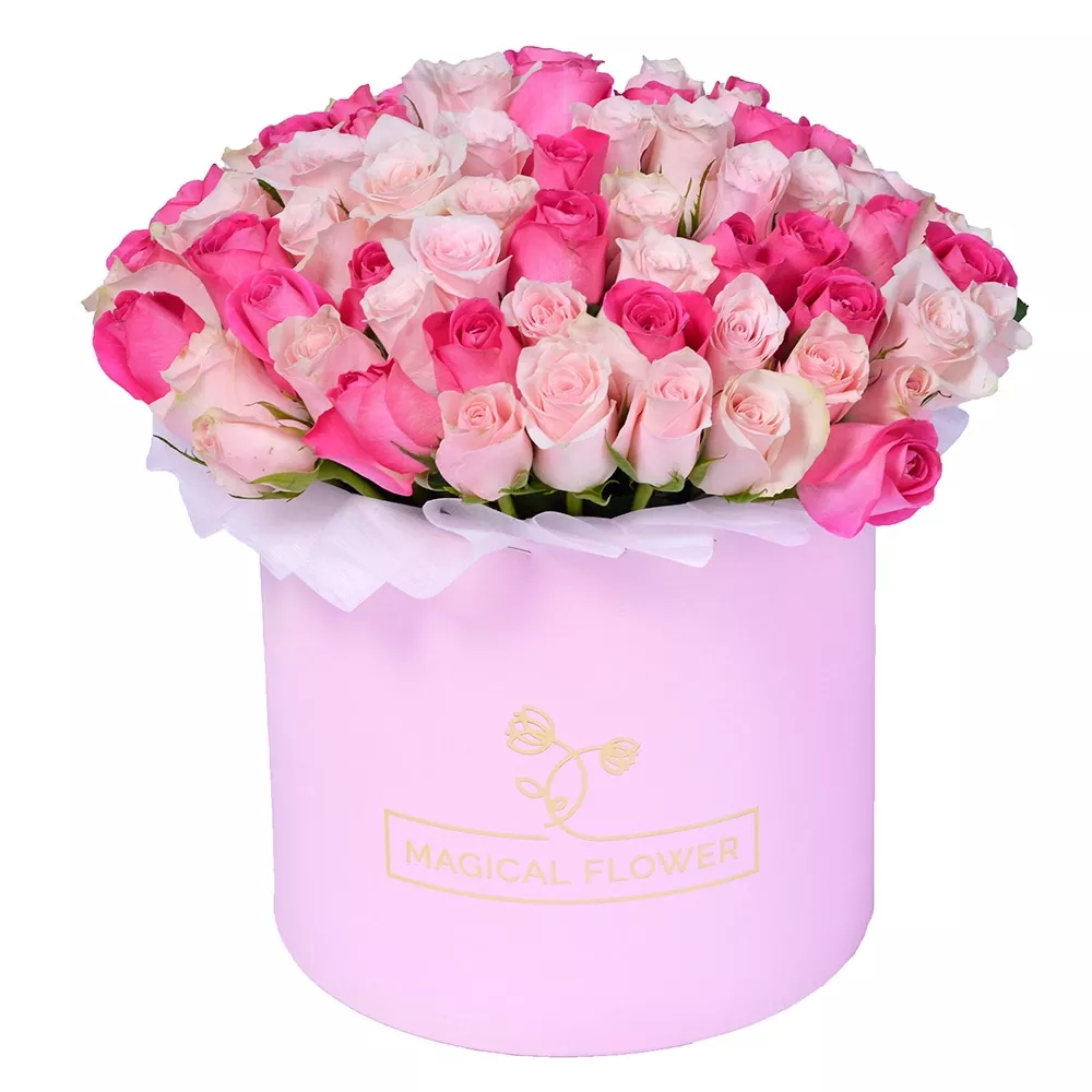 Купить цветы в шляпной коробке | CvetkovVille