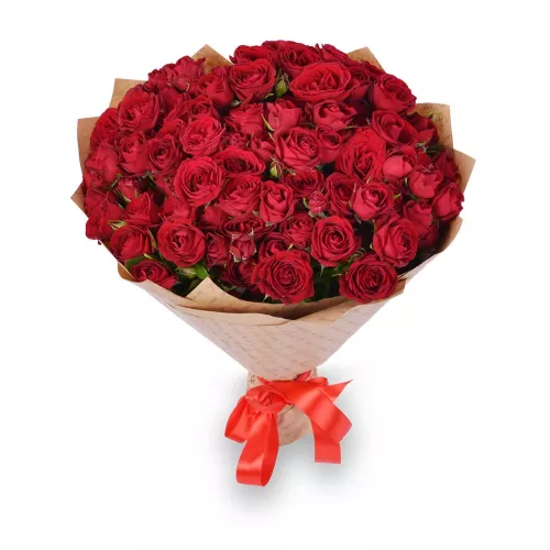 21 красная кустовая роза