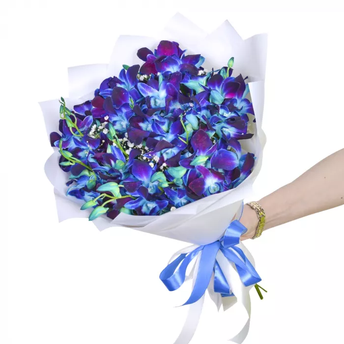 Букет из синих орхидей «Звездопад»