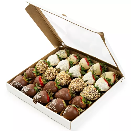 Коробка клубники в шоколаде 25 шт Коробка клубники в шоколаде 25 шт