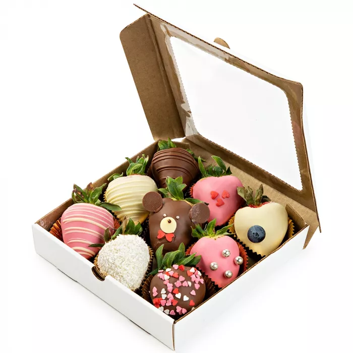 Клубничная коробка 9шт