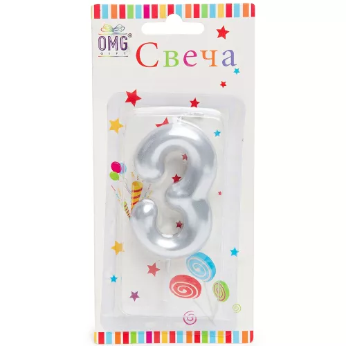 Свеча для торта "ЦИФРА" 3