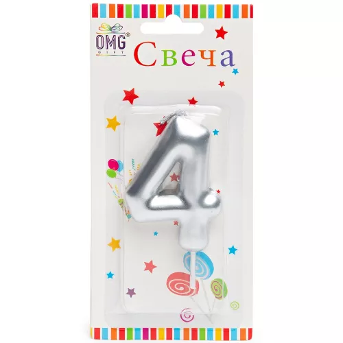 Свеча для торта "ЦИФРА" 4