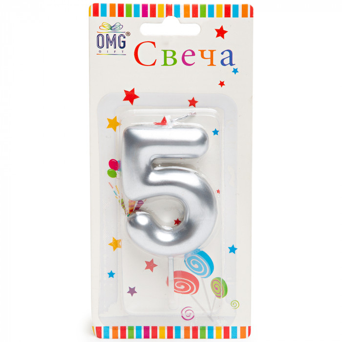 Свеча для торта "ЦИФРА" 5 Свеча для торта "ЦИФРА" 5