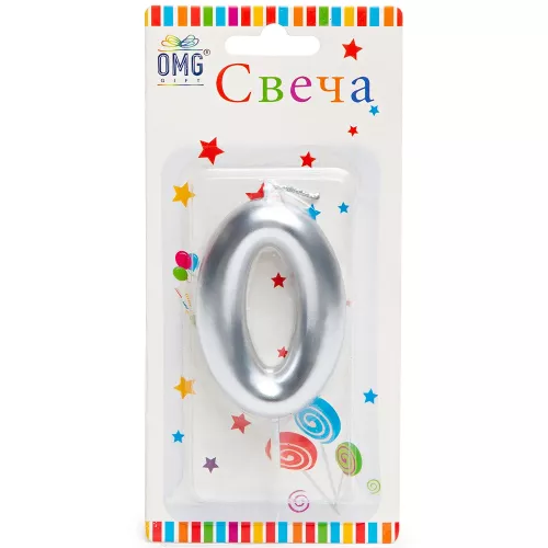 Свеча для торта "ЦИФРА" 0