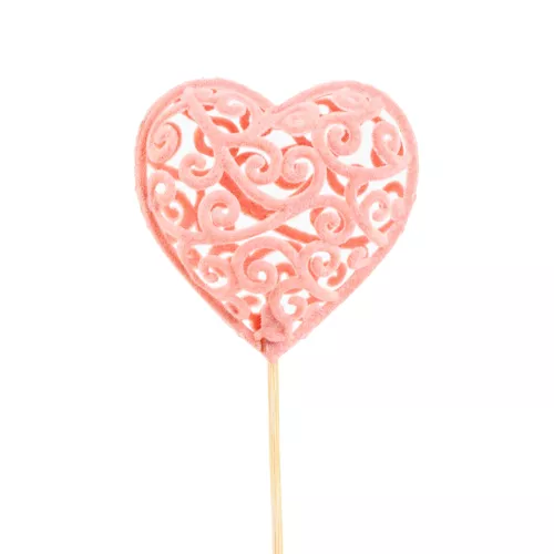 Топпер - сердце "Барокко" Цвет розовый"