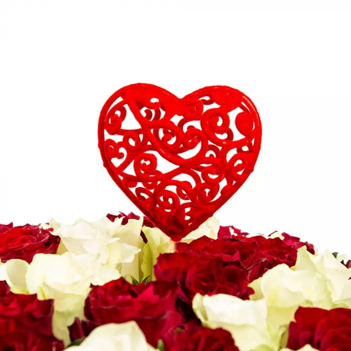 Топпер - сердце "Барокко" Цвет красный 