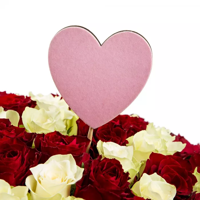 Топпер - Сердце "Вильвет" Цвет розовый 