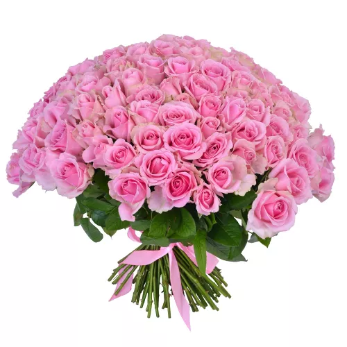 Букет на День матери из 101 розовой розы Premium 40 см
