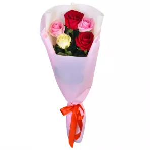 Букет из 5 роз микс 60 см