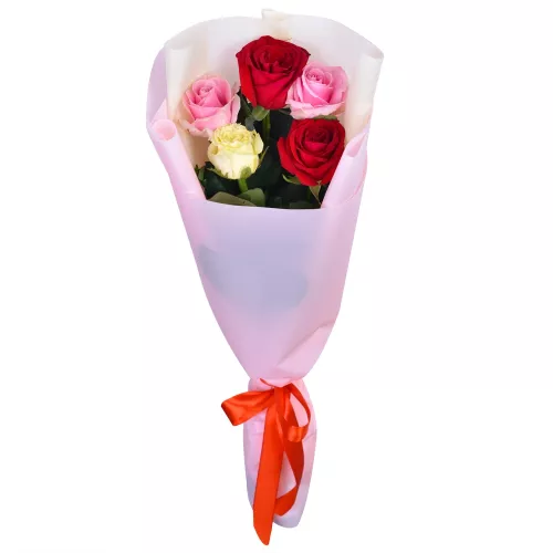 Букет из 5 роз микс 60 см Букет из 5 роз микс 60 см