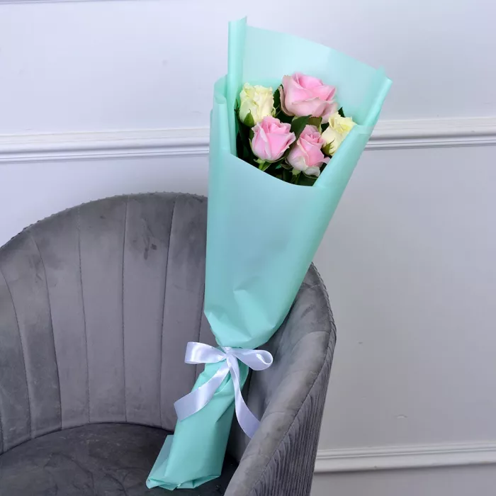 5 роз микс 50 см