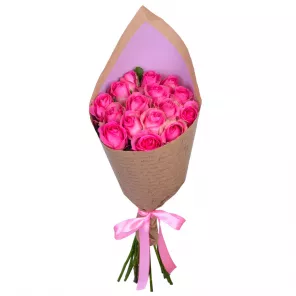 Букет из 15 розовых роз 60 см