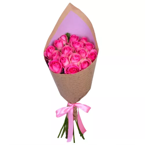 Букет на 50 лет из 15 розовых роз 60 см