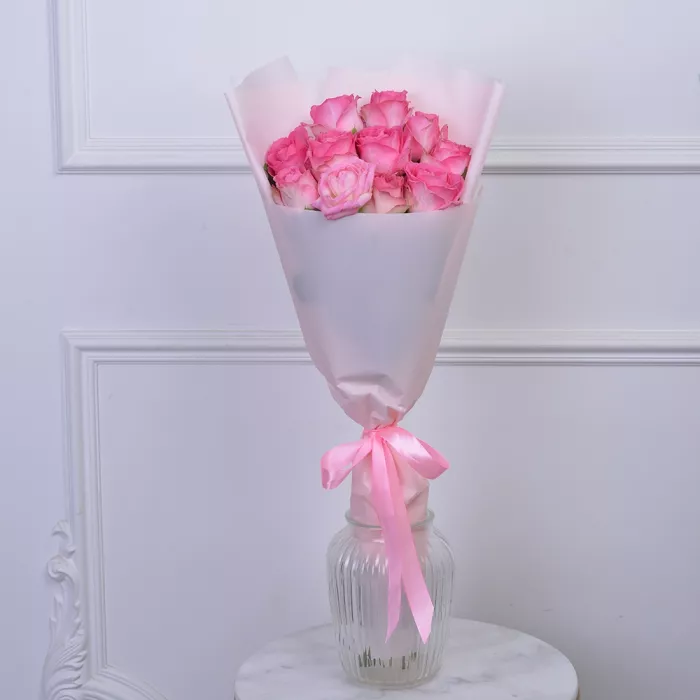 Букет из 11 розовых роз 60 см