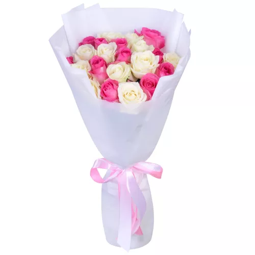 Букет из 21 разноцветной розы Premium 50 см Букет из 21 разноцветной розы Premium 50 см