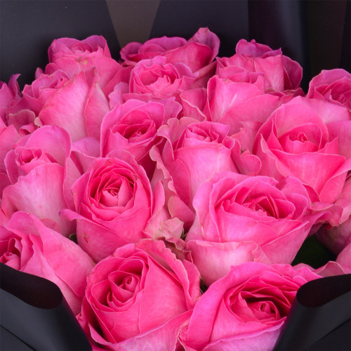 Монобукет из 21 розовой розы Premium 50 см