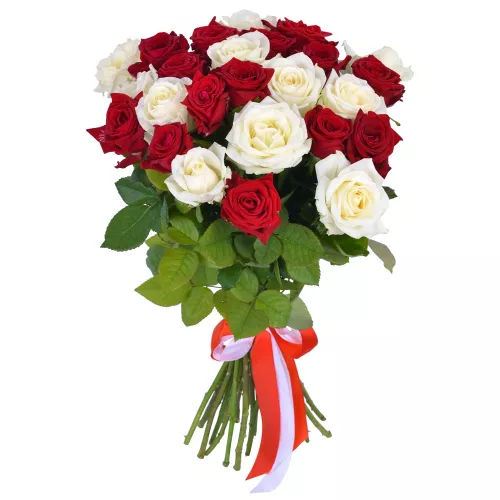 Букет из 25 разноцветных роз Premium 50 см Букет из 25 разноцветных роз Premium 50 см