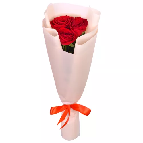 3 красные розы 40 см