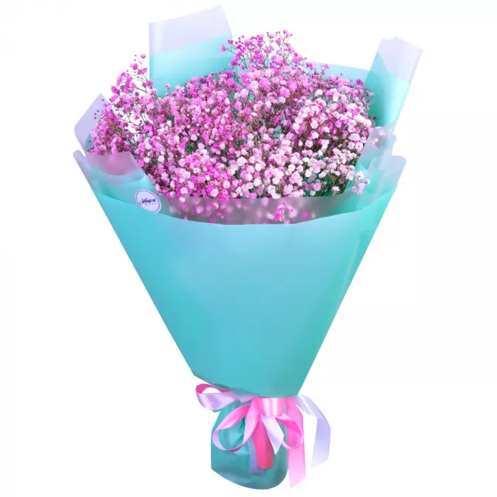Букет из 9 розовых гипсофил