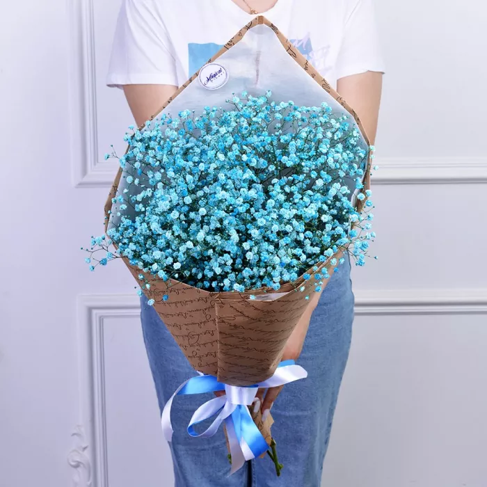 Букет из 5 голубых гипсофил