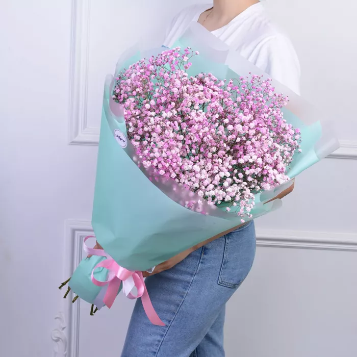 Букет из 9 розовых гипсофил