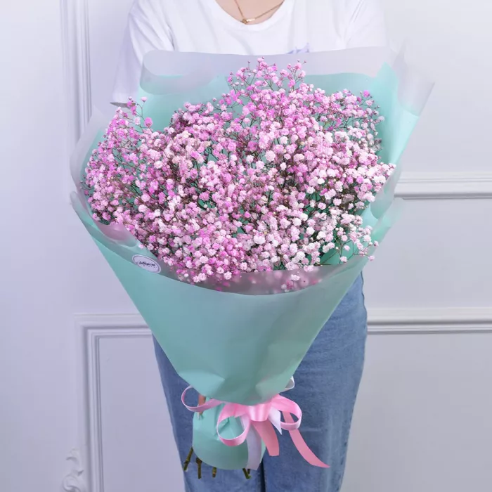 Букет из 9 розовых гипсофил