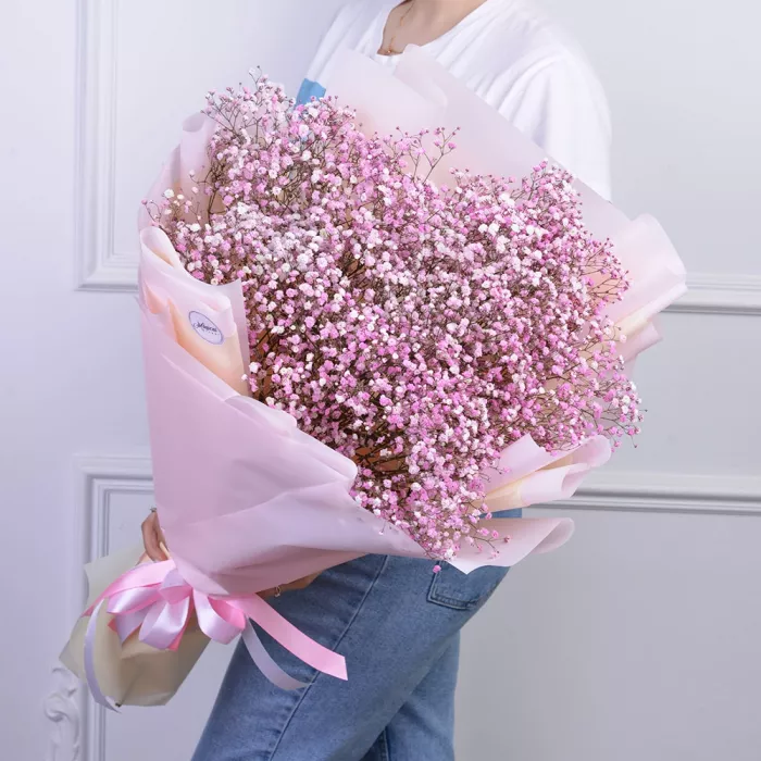 Букет из 19 розовых гипсофил