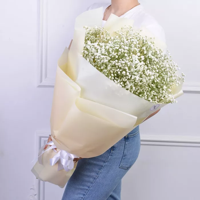Букет из 15 белых гипсофил