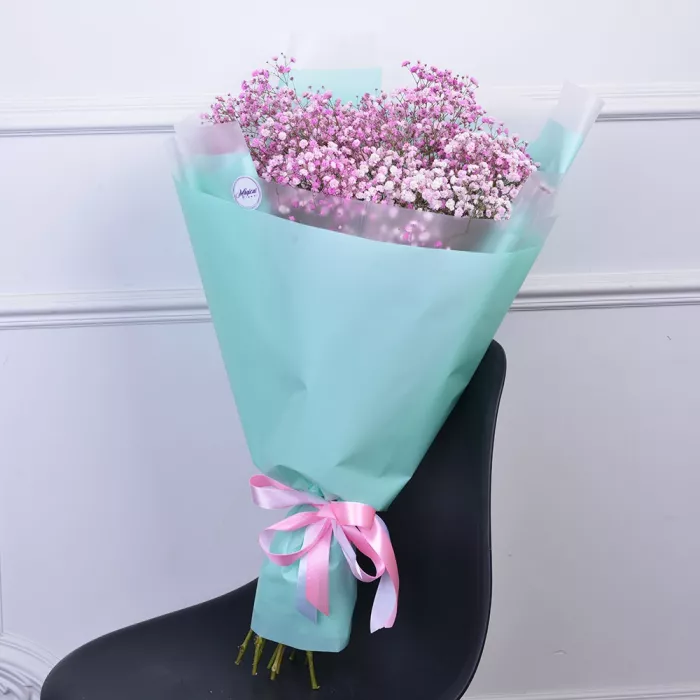 Букет из 9 розовых гипсофил