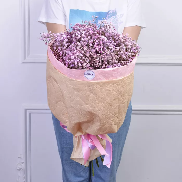 Букет из 7 фиолетовых гипсофил