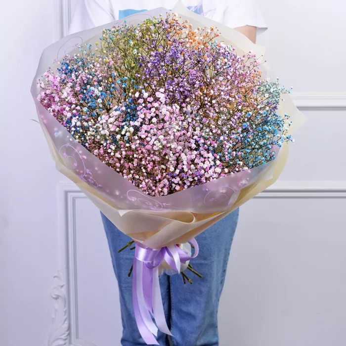 Букет из 15 радужных гипсофил