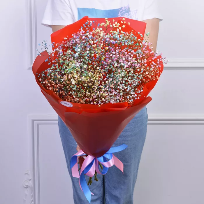 Букет из 11 радужных гипсофил