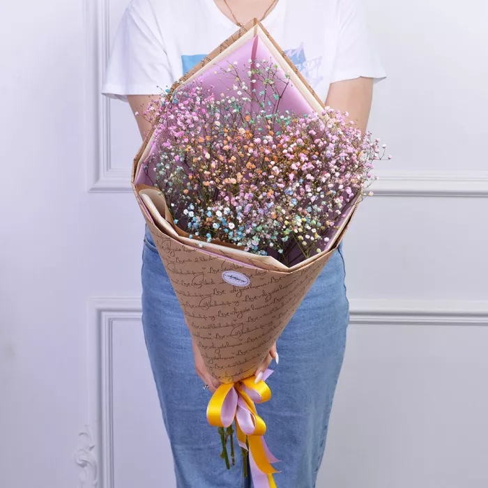 Букет из 5 радужных гипсофил