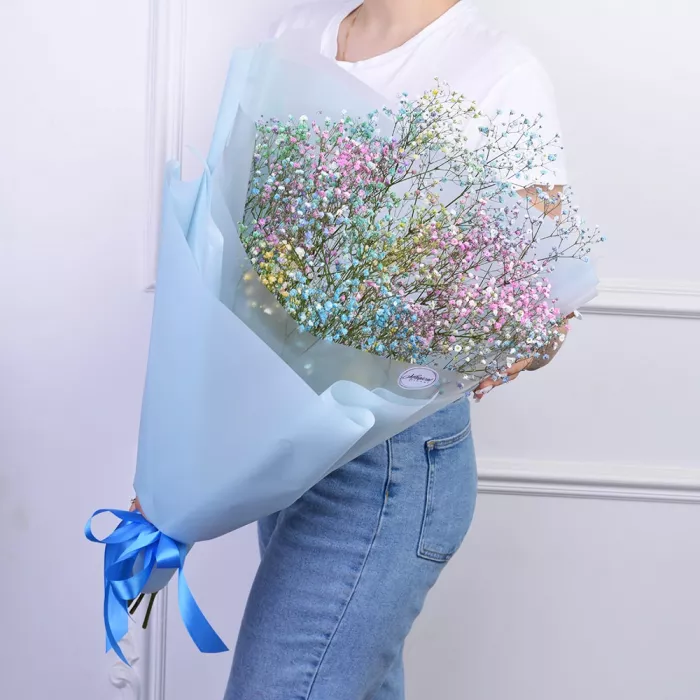 Букет из 7 радужных гипсофил