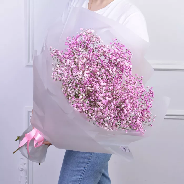 9 розовых гипсофил