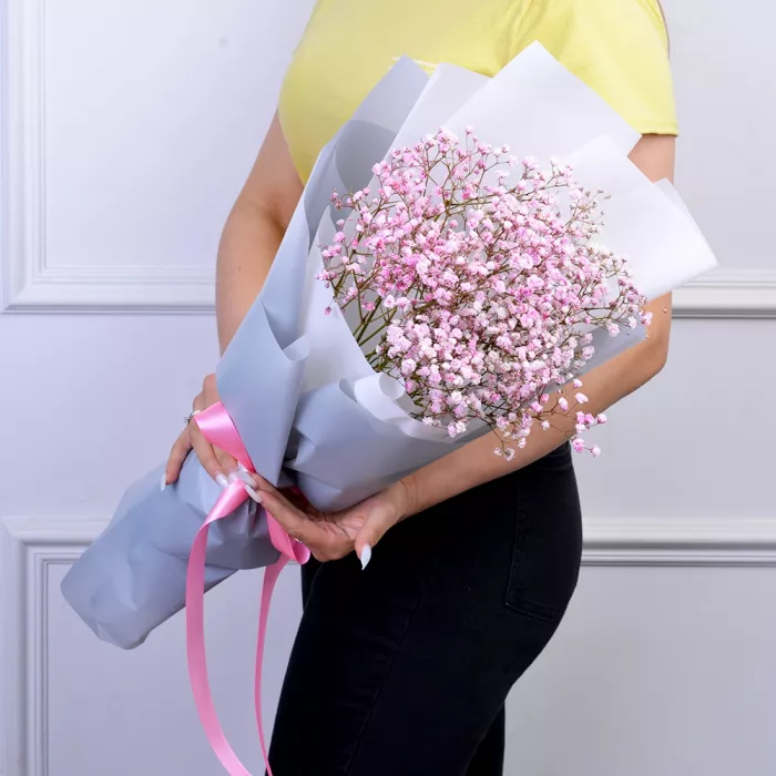 3 розовые гипсофилы