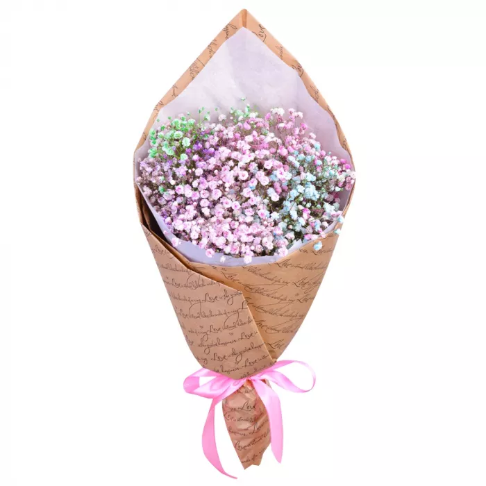 Букет из 5 разноцветных гипсофил