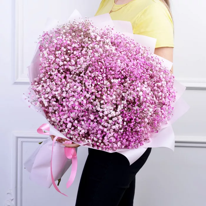 Букет из 35 розовых гипсофил