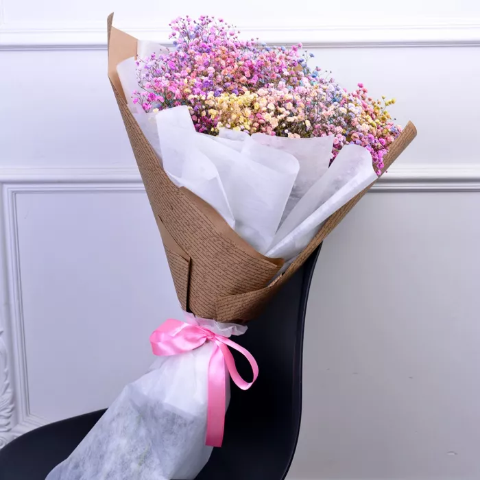 Букет из 11 разноцветных гипсофил